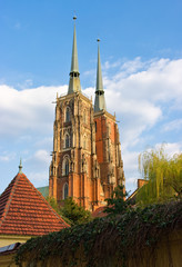 Naklejka premium Cathedral in Wroclaw on Tum Island, Poland
