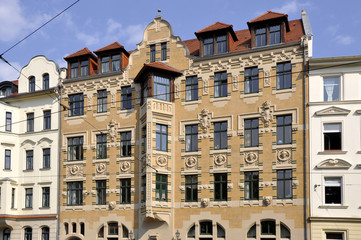 Fototapeta na wymiar Leipzig Gründerzeithaus Gohlis