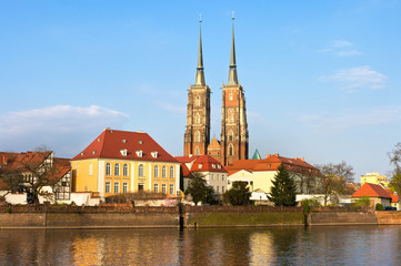 Naklejka premium Tum Island in Wroclaw, Poland