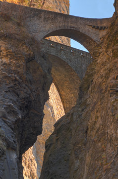 bridges over Viamala canyon, Switzerland