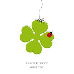 Cute card with four-leaf clover
