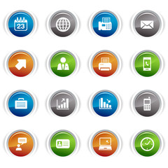 Glossy buttons - Office and Business icons
