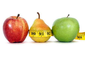 fruits with measure tape