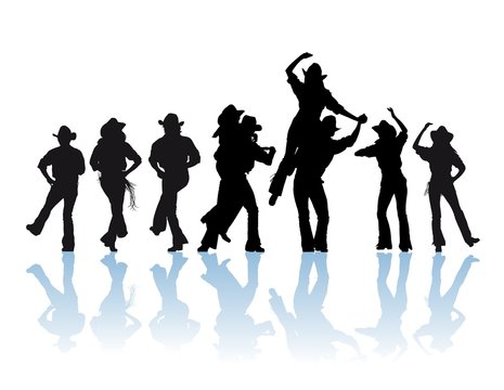 country dancers silhouette