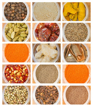 closeup  photo of various spices all over the world