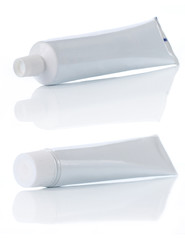 tooth paste over white background