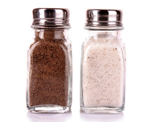 Salt and pepper shaker on a white background