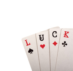 Four card. Luck concept with copyspace