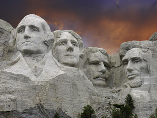 Sunset over Mount Rushmore, U.S.A.