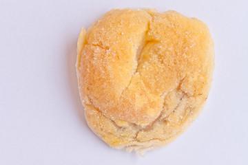 Close-up image of a chocolateon white background