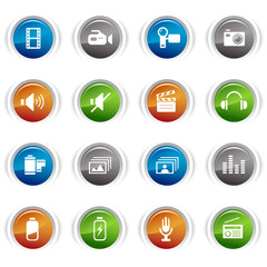 Glossy Buttons - Media Icons
