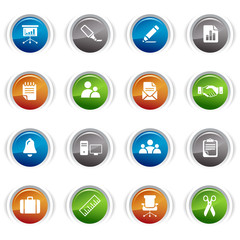 Glossy buttons - Office and Business icons