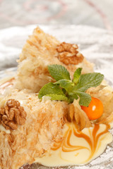 tasty pastry with caramel
