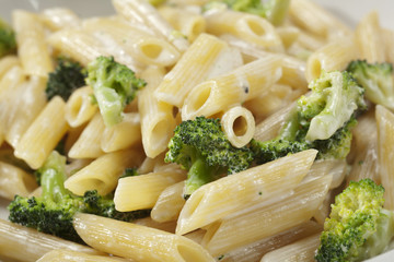 pasta with broccoli in creamy sauce