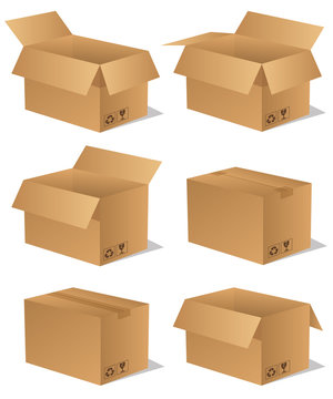 Paket Päckchen Lieferung Box Karton Set 13