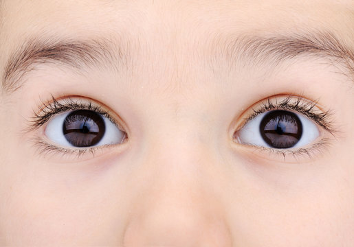 macro shot of child's eyes
