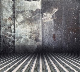 old grunge metallic interior, vintage background