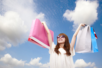 Fashion girl with shopping bag