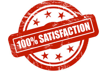 Sternen Stempel rot 100% SATISFACTION