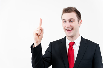 young businessman showing