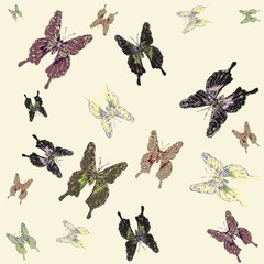 Seamless background. Illustration  butterflies.