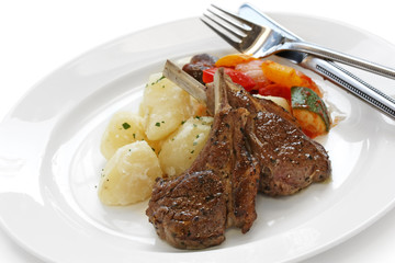 roasted lamb chops ,  french lamb rib chops