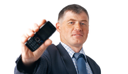 Naklejka premium Look On The Mobile.