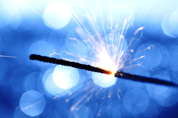 sparkler on bokeh background