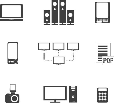 digital media electronics equipment icons