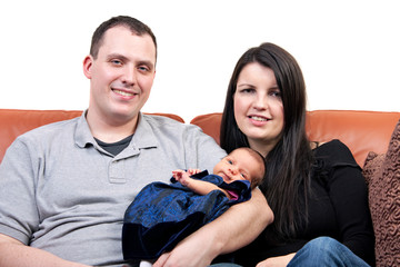 Family of Three People Smiling