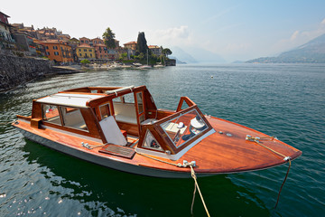 Water taxi, Varenna, Lake Como, Lombardy, Italy, Europe