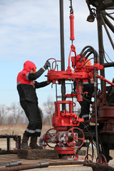 Gas production operator works