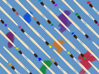 background with painting brushes