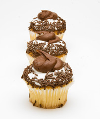 Yellow Cupcakes with Chocolate Icing