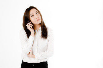 Fototapeta premium スマートフォンと女性社員