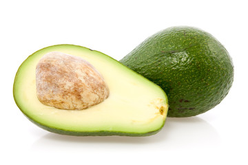 Ripe avocado isolated on a white background.
