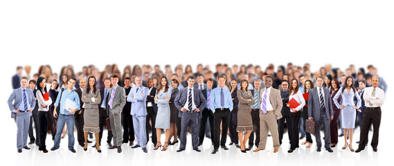 big group of business people. Isolated over white