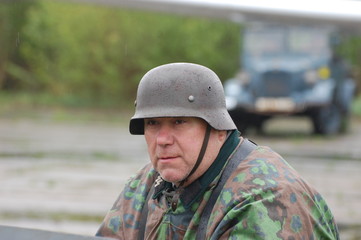 Obraz premium German soldier.WW2 reenacting. Kiev,Ukraine