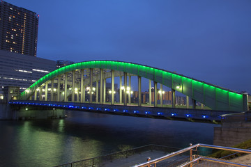 Obraz premium 隅田川の勝鬨橋 夜景