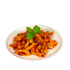 Pasta with tomato and basil sauce