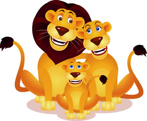 famille de lions