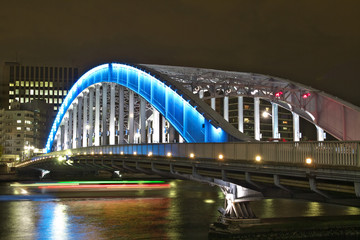Fototapeta na wymiar 隅田川の永代橋　夜景