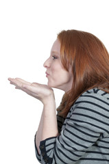 Woman Blowing a Kiss