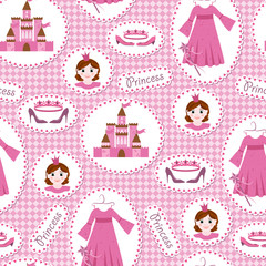 Seamless pattern with princess accessories