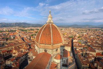 Obraz premium Florence aerial with Duomo, Italy