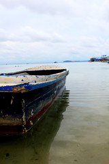 Old boat on the beach.