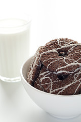 A glass of milk and tasty cookies