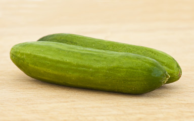 cucumbers with pimples on kitchen board