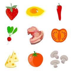 Set of food. Vector
