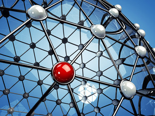 Model of a network , 3d illustration